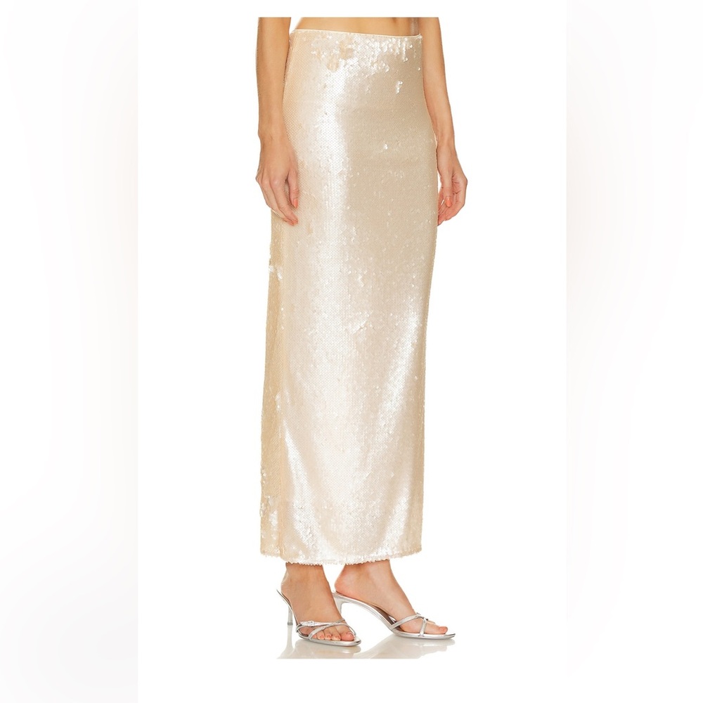 L'Academie Lilian skirt in beige neutral.